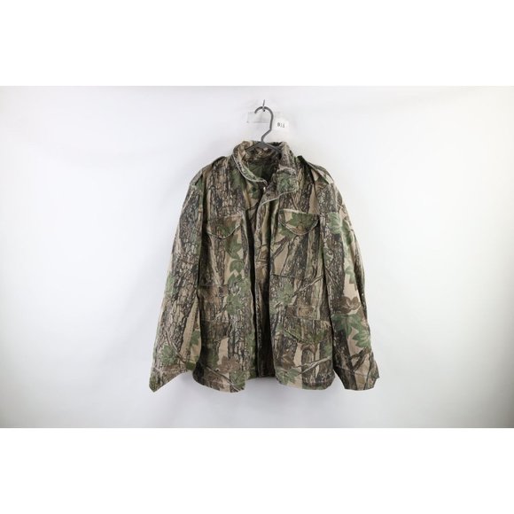 Vintage 90s Mens Medium Faded Trebark Camouflage Cold Weather Field Jacket USA